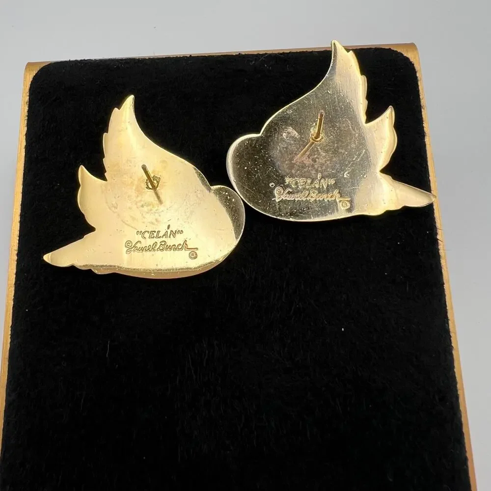 Black and Gold Swallow Wing Earrings - Women Jewelry Earrings
